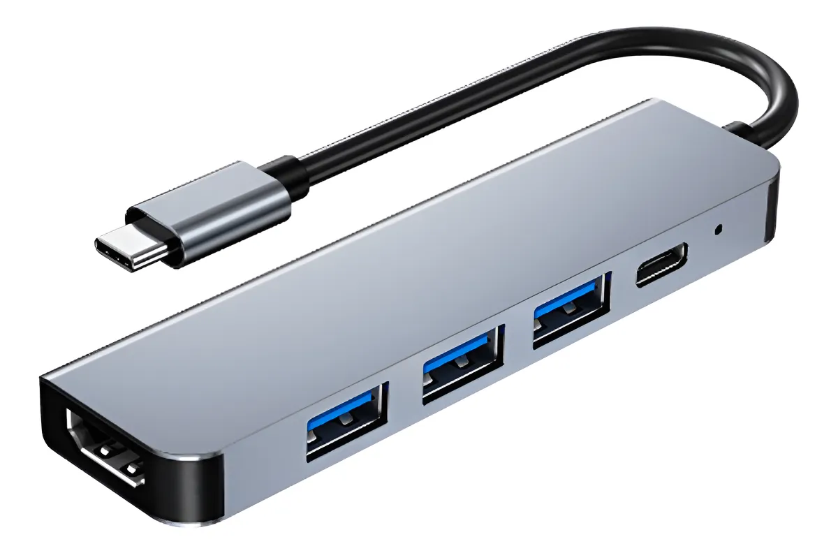 Hub Adaptador 5 En 1 Gtc Tipo C A Usb 3.0 Usb 2.0 Hdmi Usb C