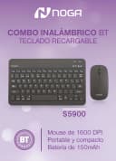 Kit Teclado y Mouse Inalámbrico Bluetooth Noga S5900 QWERTY Español Negro 4